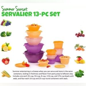 Tupperware 🔥Sale Summer Sunset Servalier 13pc Set